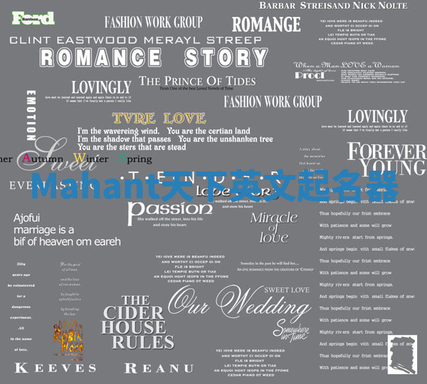 Mahant天下英文起名器 Mahant天下英文起名器