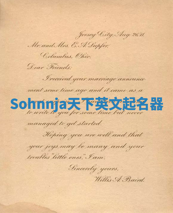 Sohnnja天下英文起名器
