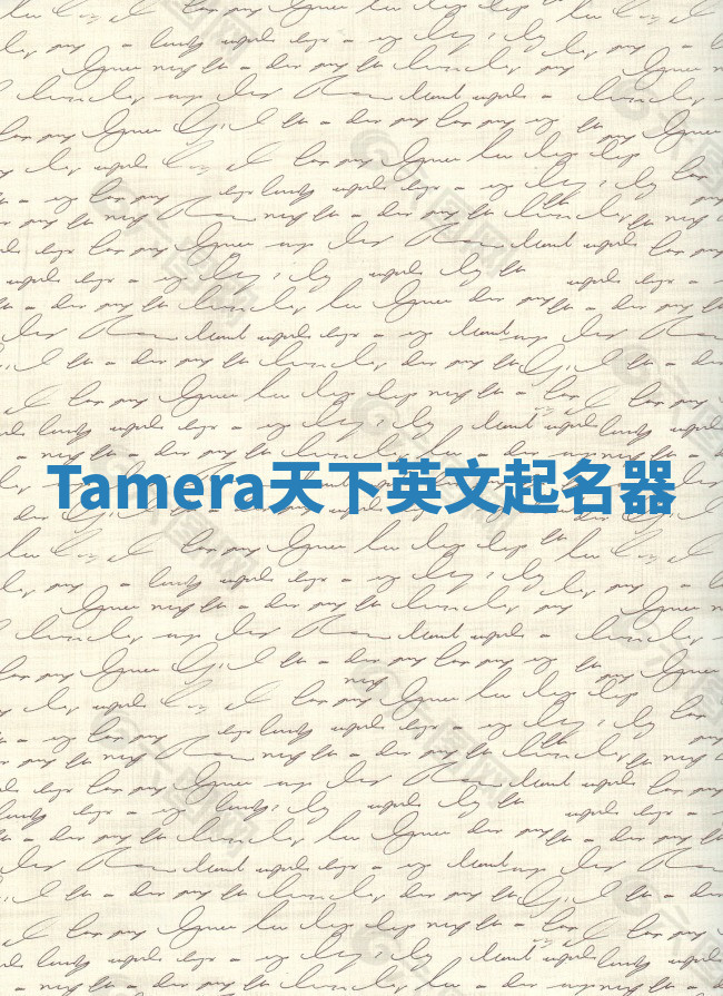 Tamera天下英文起名器